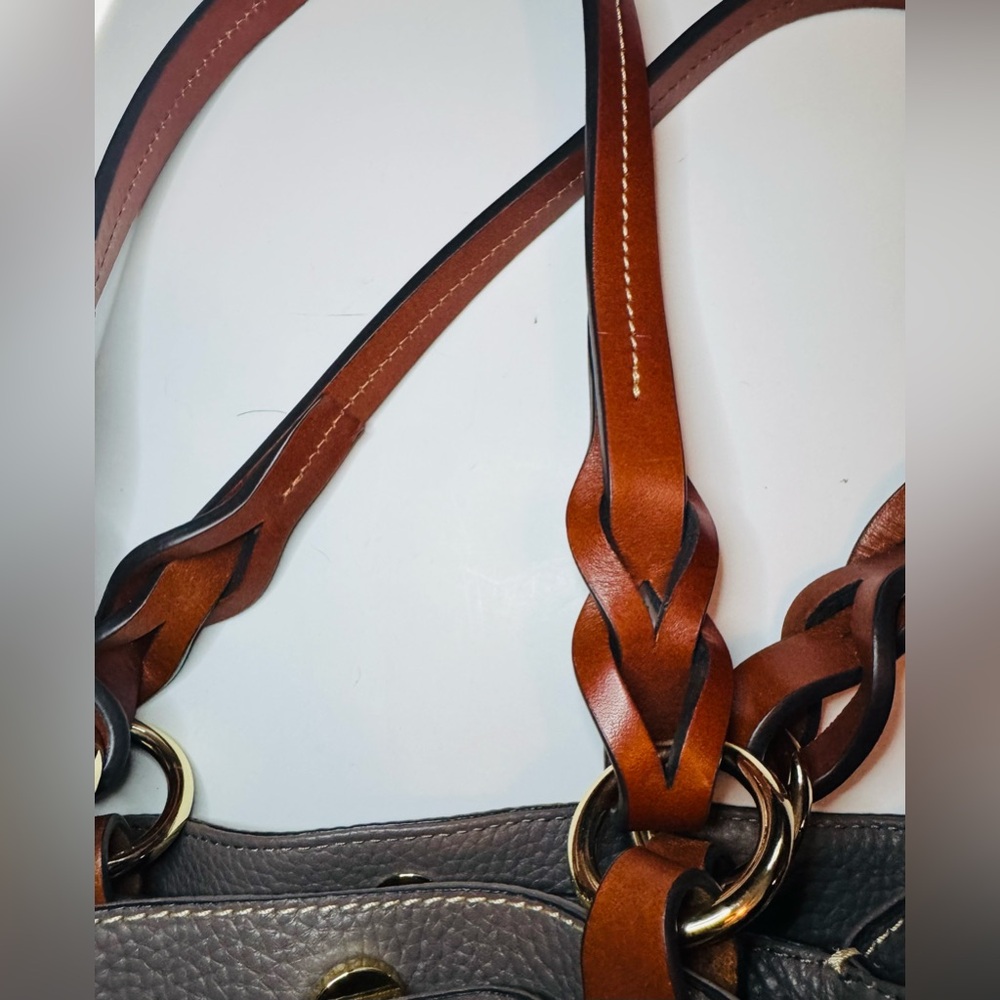[Dooney & Bourke] Gray Pebble Grain Leather Barlow Satchel - Picture 13 of 13